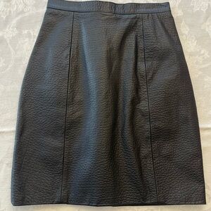 Vintage 80s Genuine Black Leather Mini Skirt